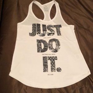 White "Just Do It" Nike tank top